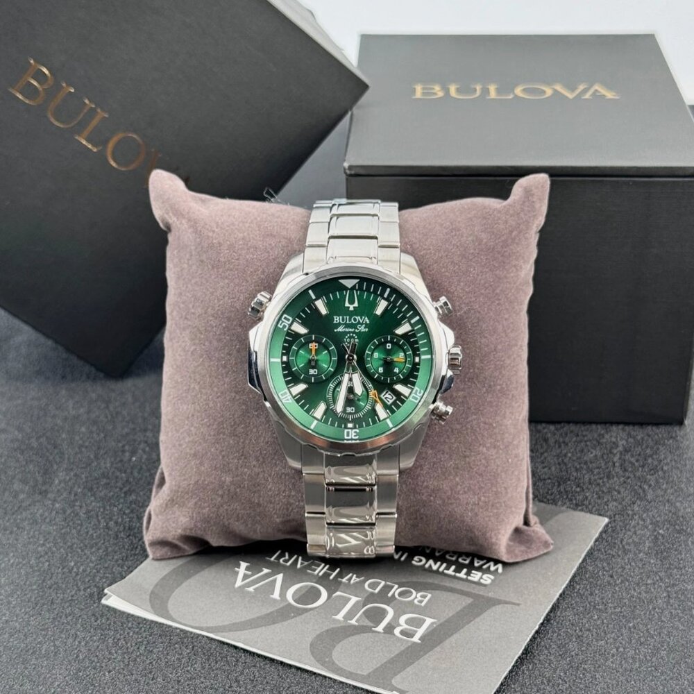 Bulova Men's Marine Star Green Dial Watch 43MM